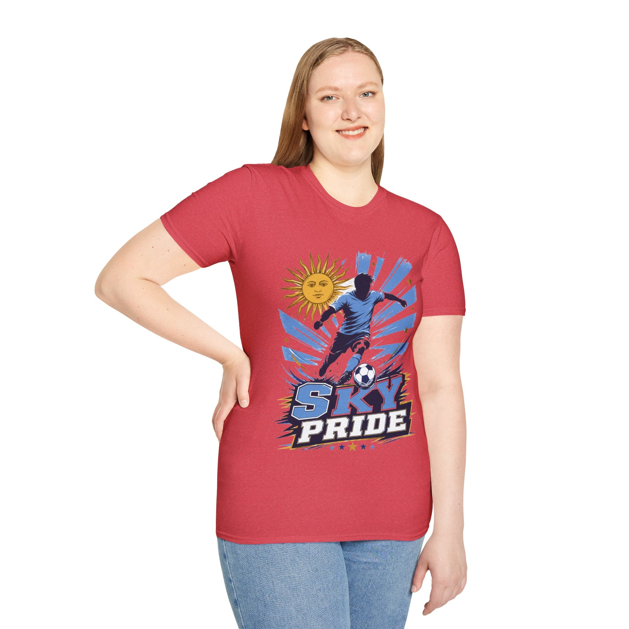 Uruguay Soccer Sky Pride T-Shirt — Argentina Sun Football Graphic Tee
