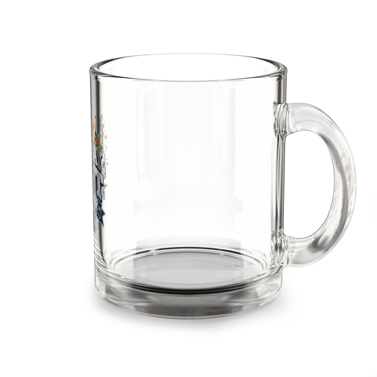 Modern Day Christmas Glass Mug  10oz Glass Mug — Holiday Shift Survivor: Nurse & Healthcare Worker Holiday Gift