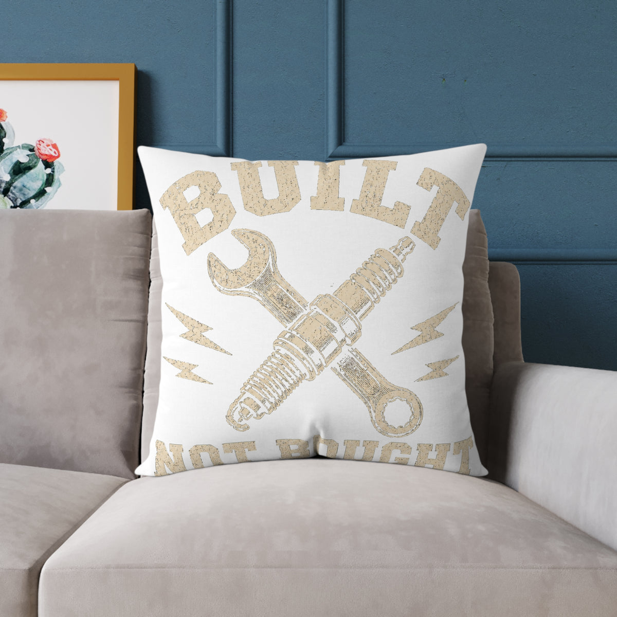 Built Not Bought Pillow Milo Bailey Dog Dad Mom— Automotive Mechanic Decorative Throw Pillow