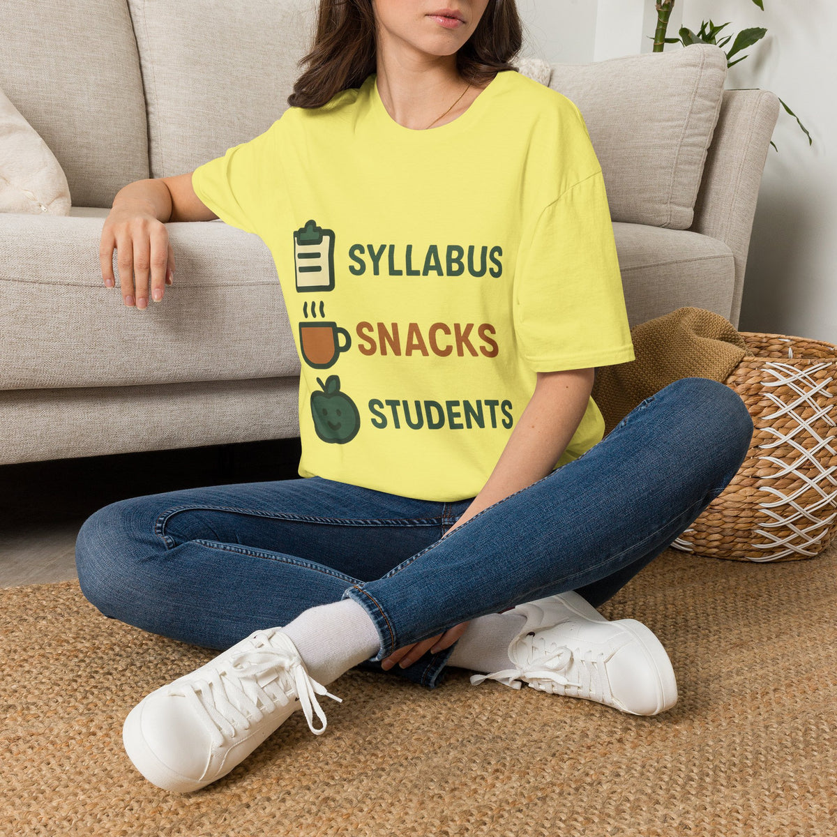 Syllabus Snacks Students Graphic Tee — Funny Teacher & Student Back-to-School T-Shirt - Trending Now - August 2026