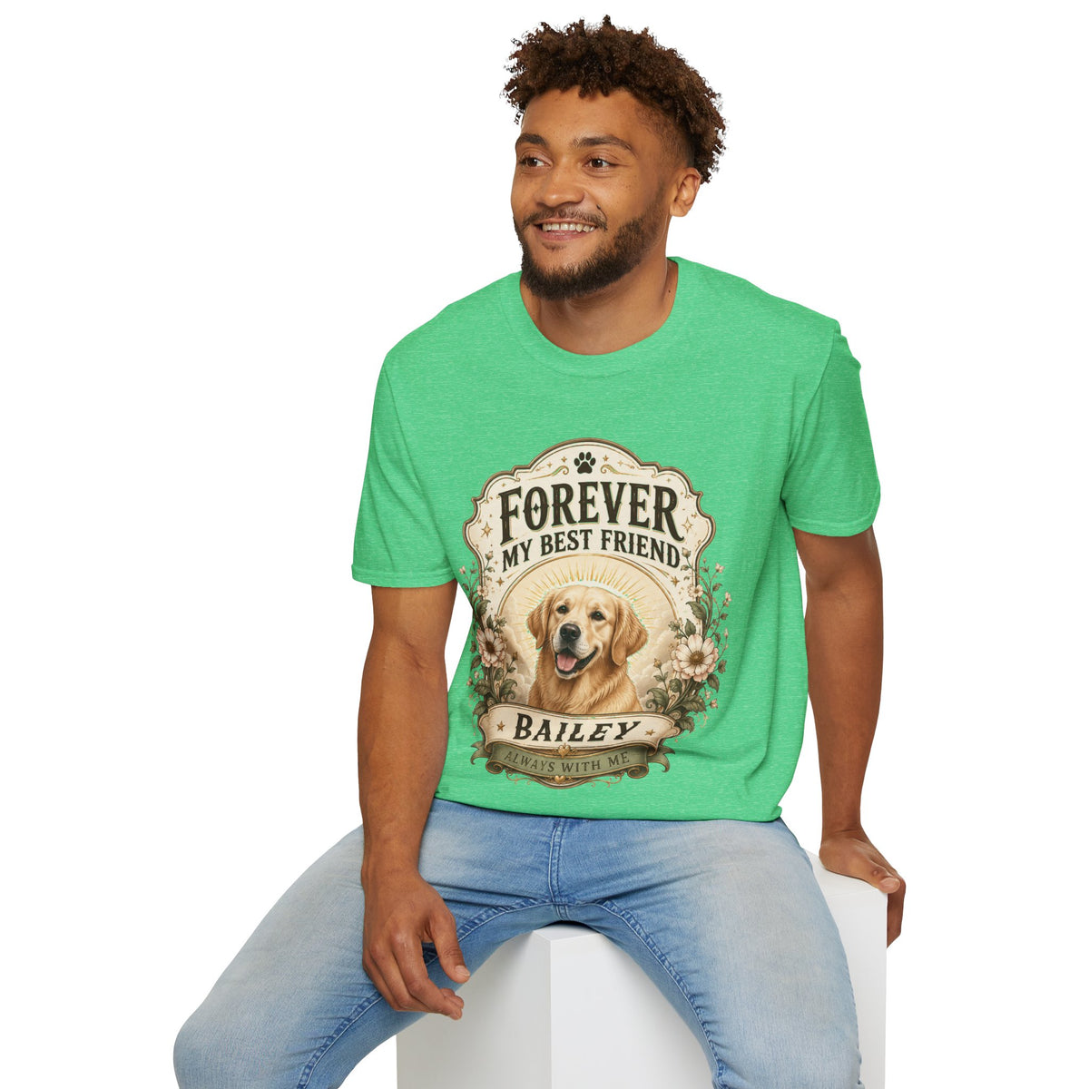 Dog Memorial T-Shirt — "Forever My Best Friend" Personalized Pet Tribute Tee