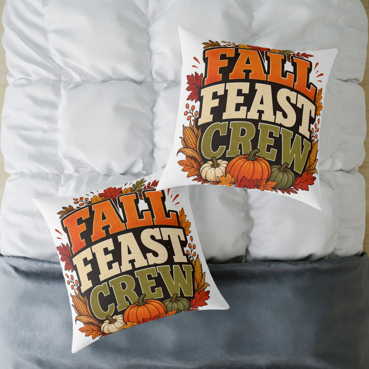 Thanksgiving Fall Feast Crew Pillow - Thanksgiving Decorative Throw Cushion