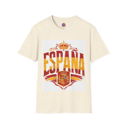 Spain Crown Graphic T-Shirt — Spanish Flag Vintage Crest Tee