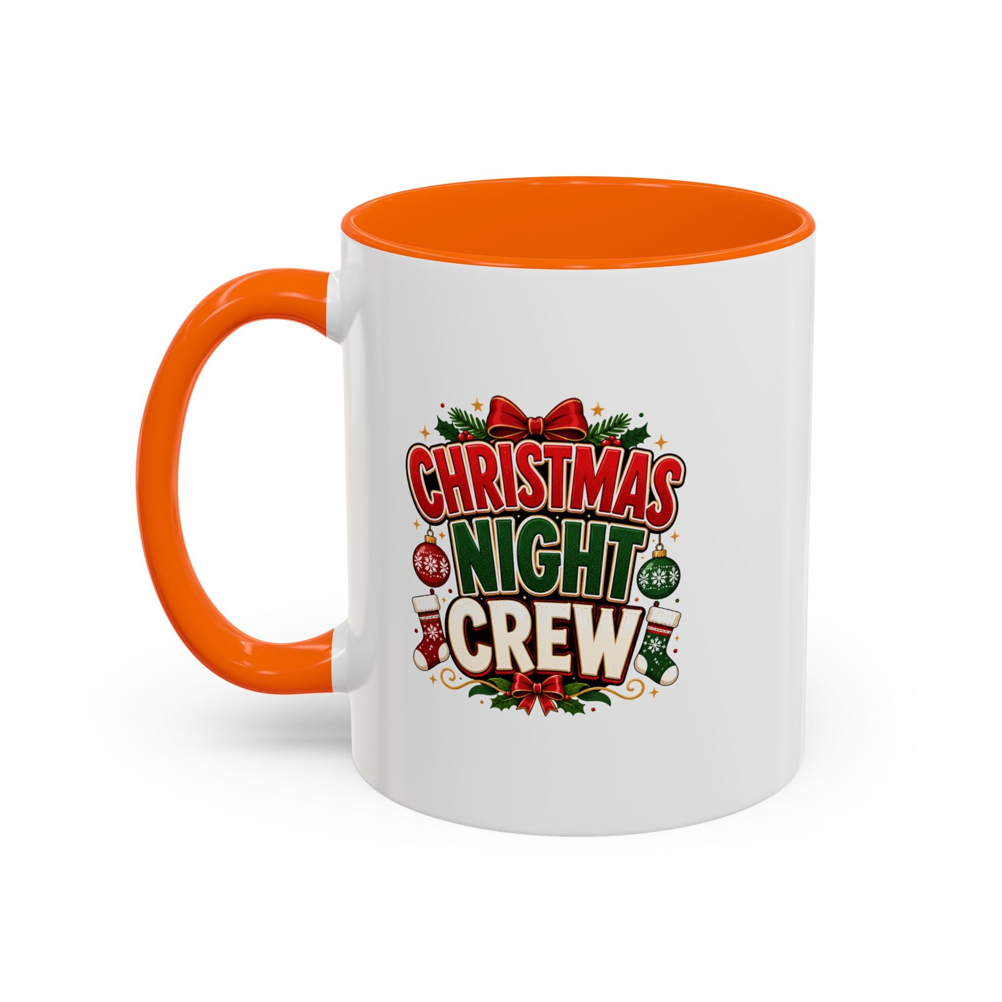 Christmas Night Crew Accent Coffee Mug – Festive Holiday Coffee Cup