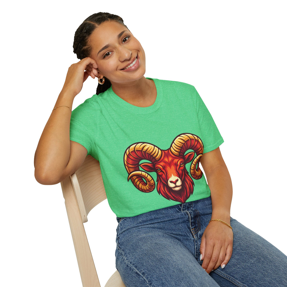 Aries Zodiac Ram Skull T-Shirt — Bold Goat Horn Graphic Tee (Aries/Zodiac)