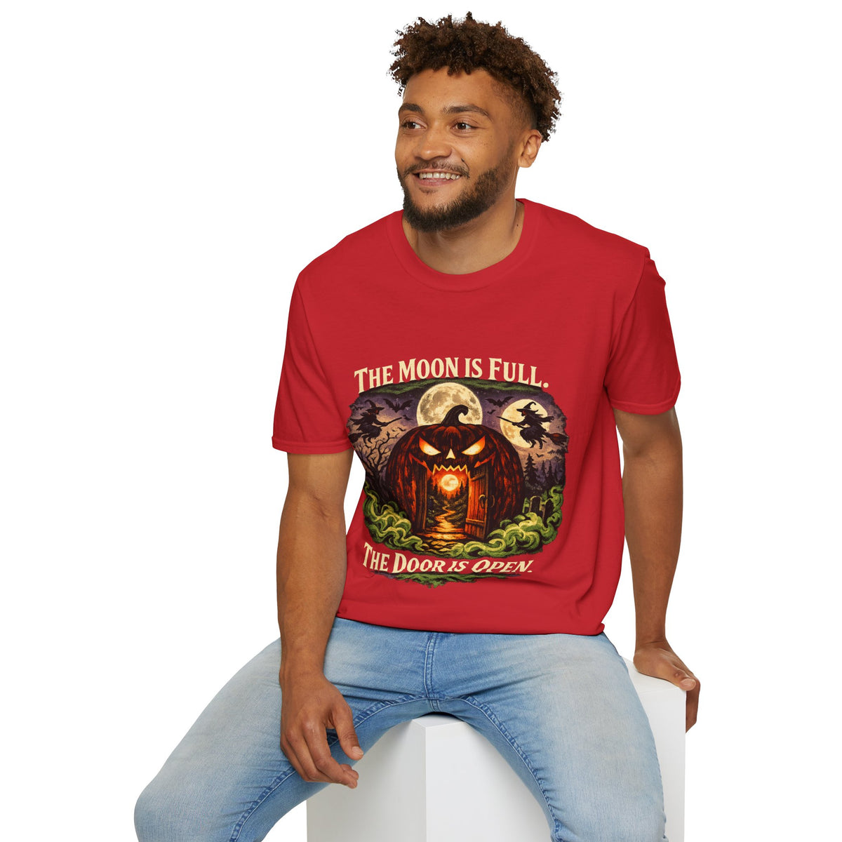 Halloween The Moon Is Full Unisex Softstyle T-Shirt