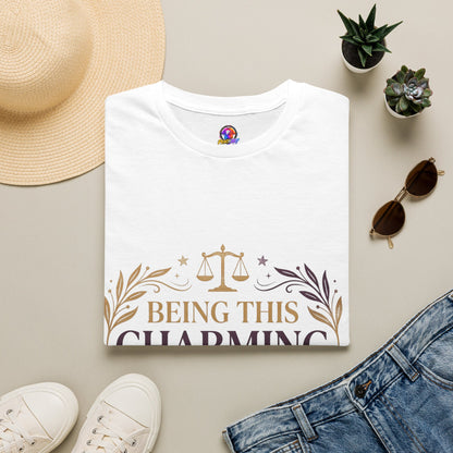 Being This Charming Libra T-Shirt – 'Being This Charming Is Exhausting' Zodiac Tee