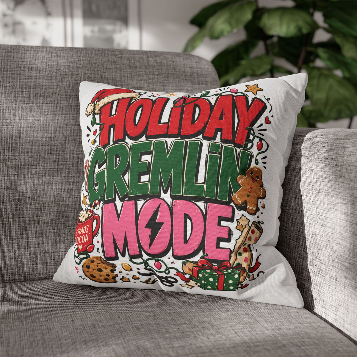 Holiday Gremlin Mode Pillowcase Modern Day Christmas