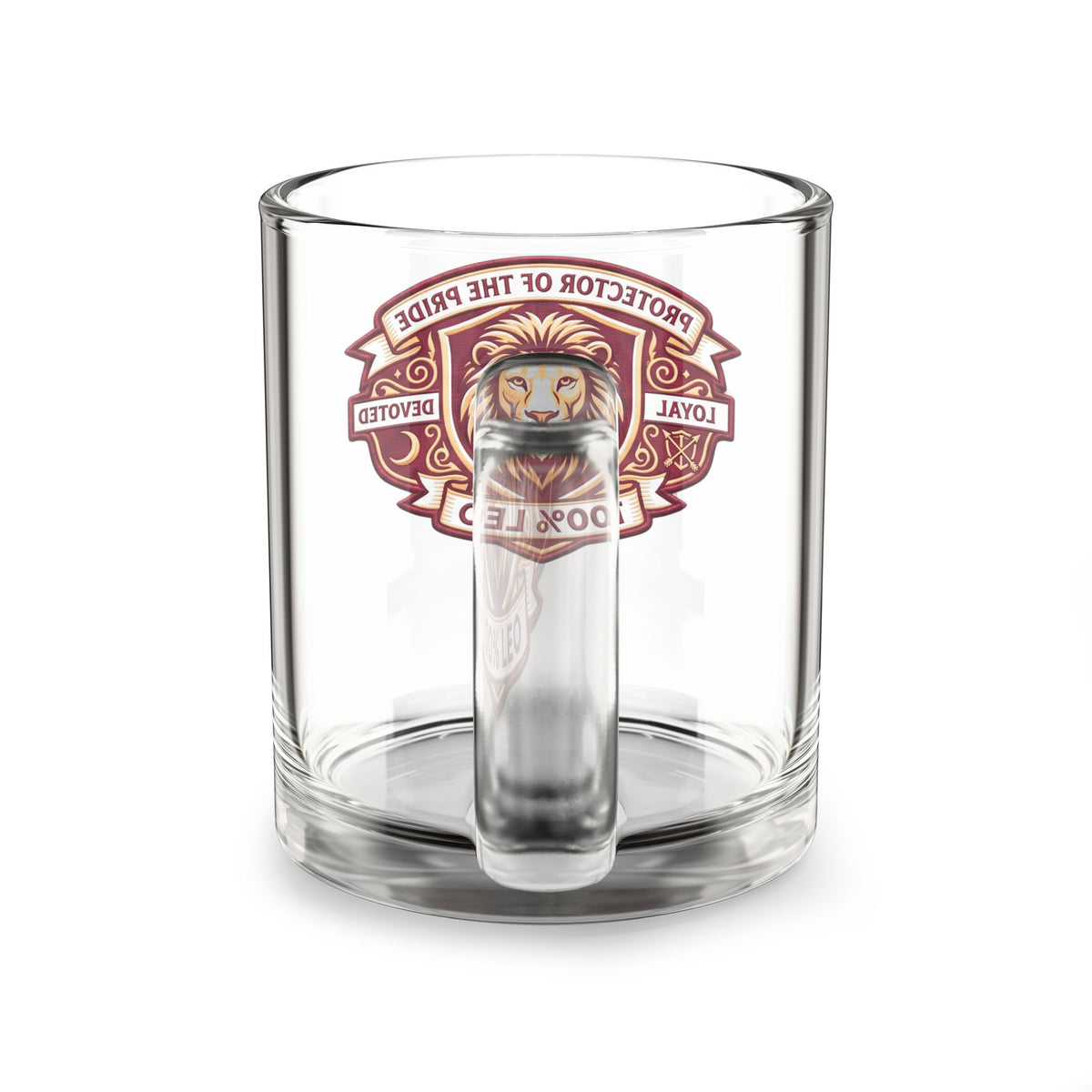 Leo Zodiac Glass Mug — 100% Leo "Protector of the Pride" Lion Design
