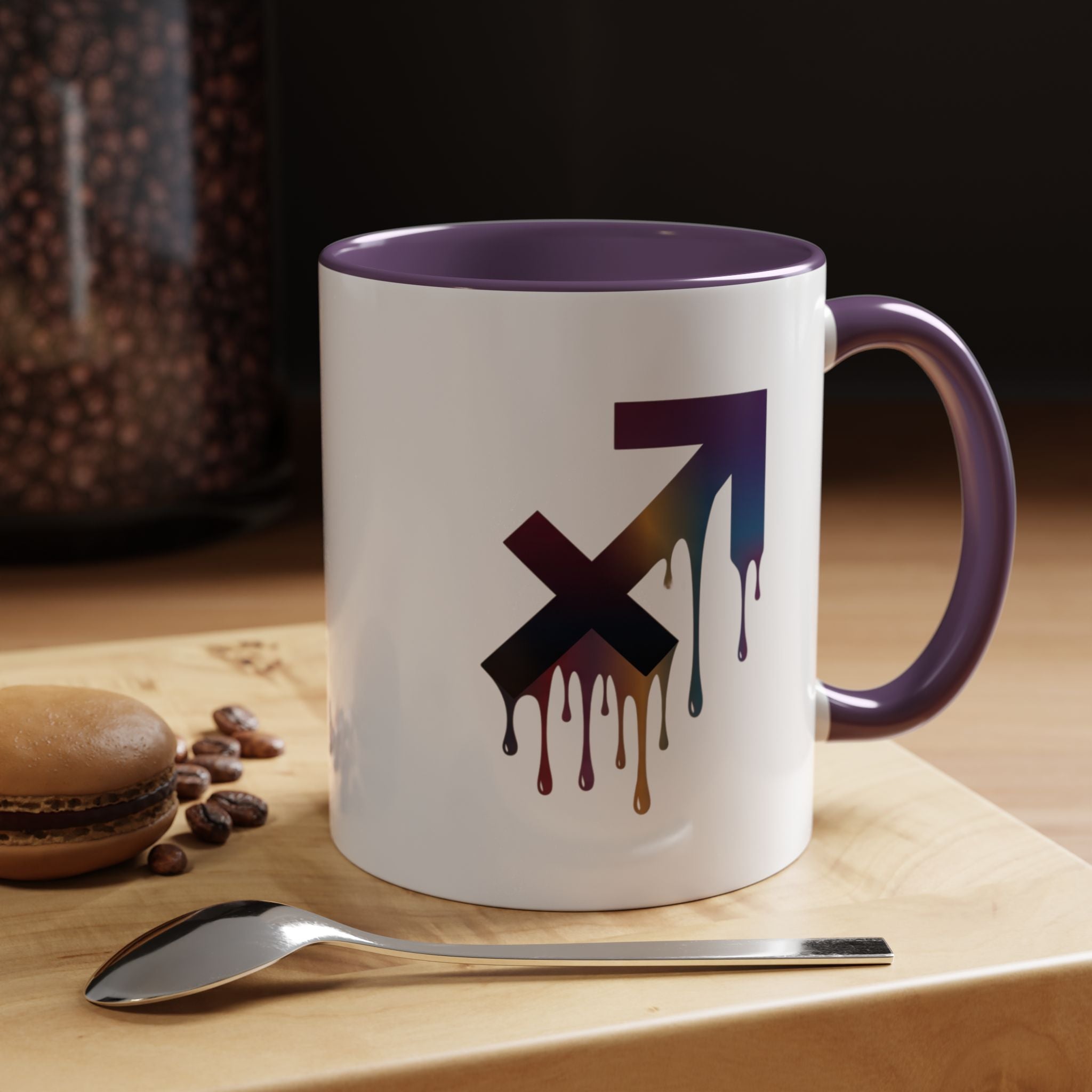 Sagittarius Drip Accent Coffee Mug — Zodiac Archer Horoscope Gift