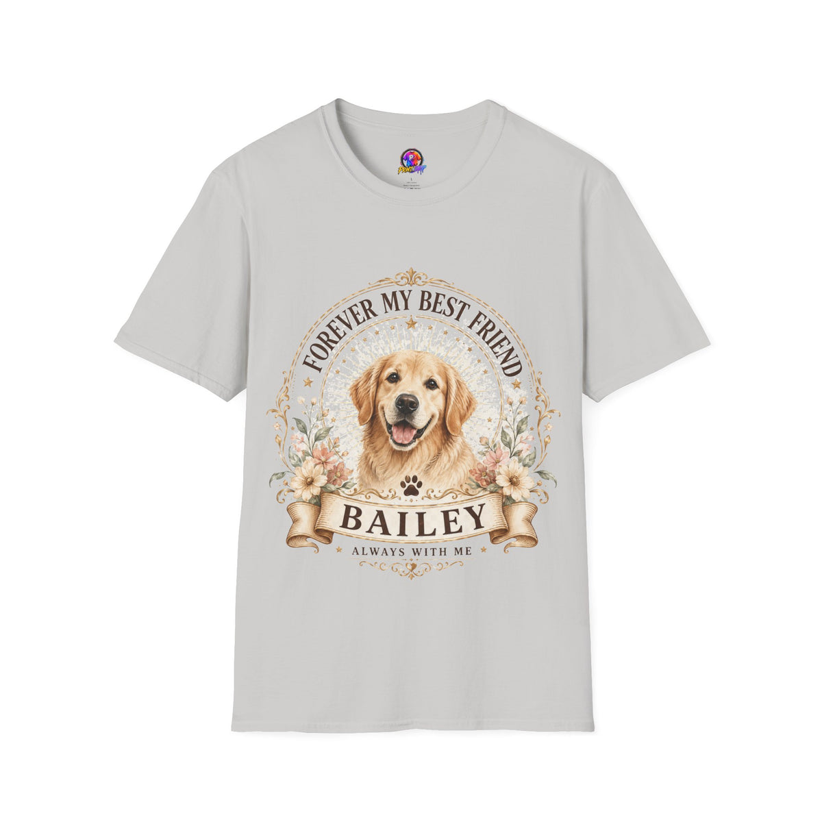 Forever My Best Friend Dog T-Shirt — Personalized Pet Name Golden Retriever Tee