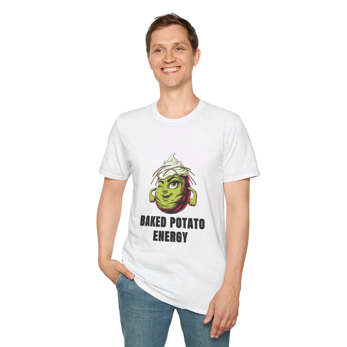 Baked Potato Energy T-Shirt — Funny Green Spud Graphic Tee - Trending Now - August 2026