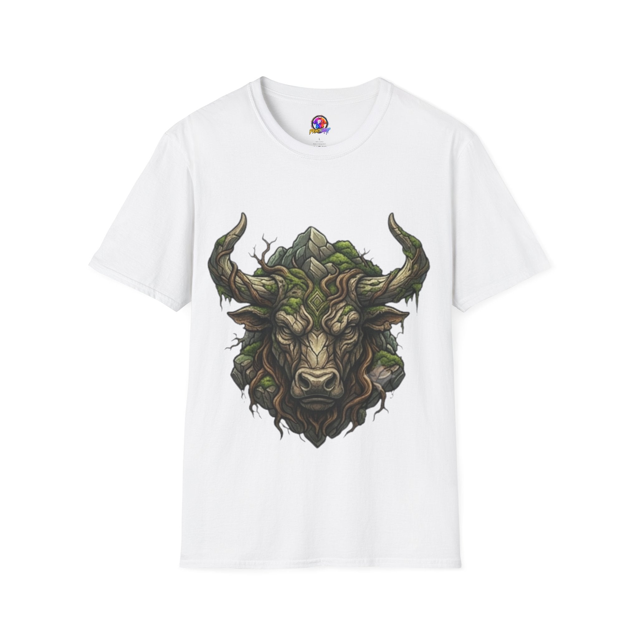 Forest Spirit Bull T-Shirt — Greenwood Celtic Nature Bull Design