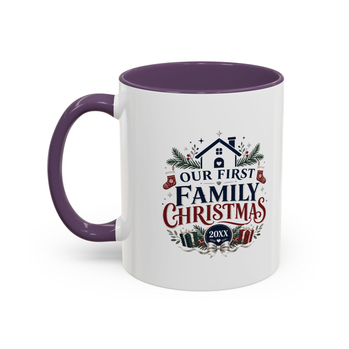 Christmas Our First Family Christmas Accent Mug — Personalized 11/15oz Holiday Coffee Cup