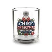 Modern Day Christmas Glass Mug  10oz Glass Mug — "Chief Christmas Coordinator" Festive 10oz Holiday Coffee Cup