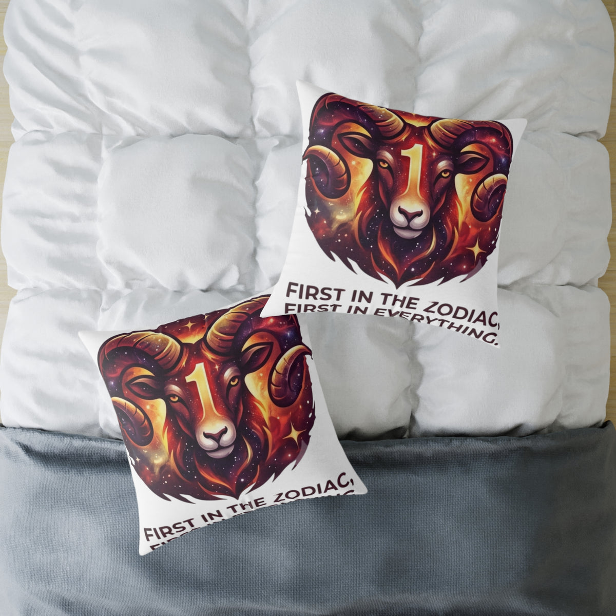 Aries Zodiac Pillow First In The Zodiac First In Everything Square Poly Canvas Pillow