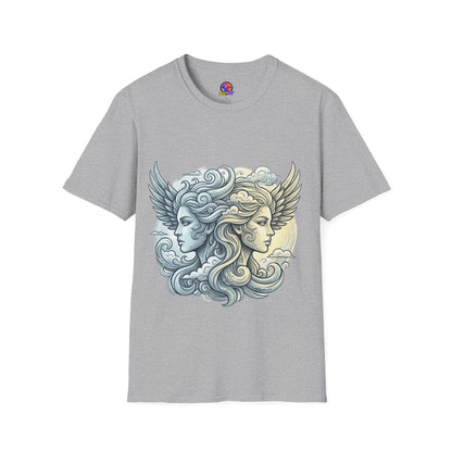 Mythic Moon & Sun Faces T-Shirt — Celestial Duality Graphic Tee