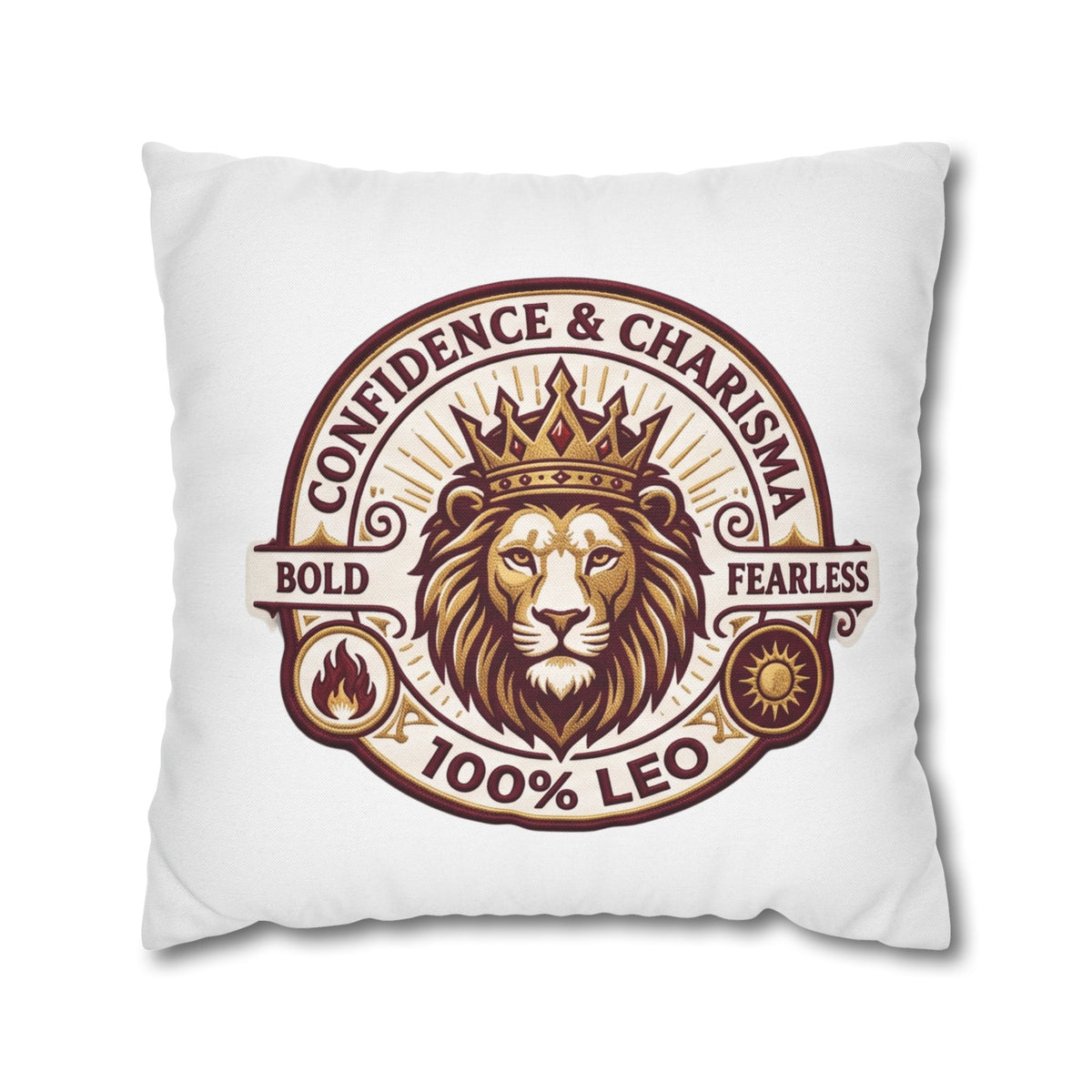 Leo Zodiac Confidence And Charisma Spun Polyester Square Pillowcase