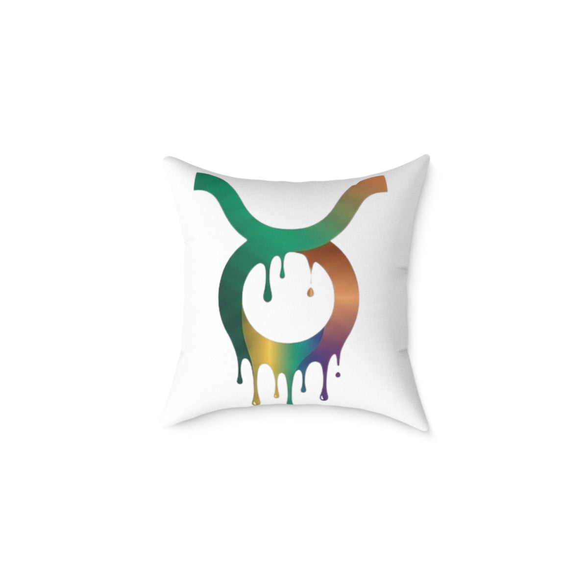 Zodiac Dripping Taurus Astrological Square Poly Canvas Pillow
