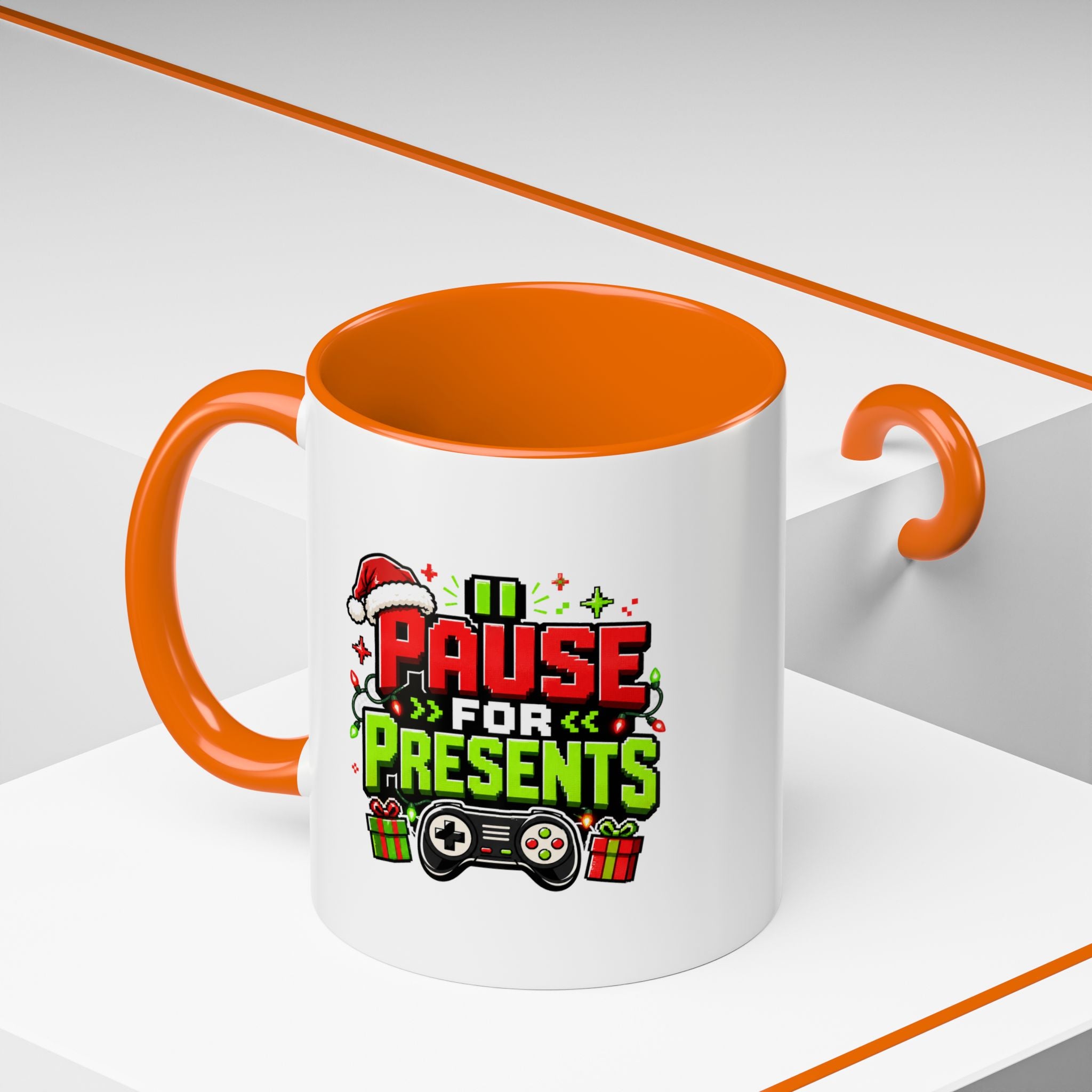 Modern Day Christmas Pause for Presents Christmas Gamer Coffee Mug