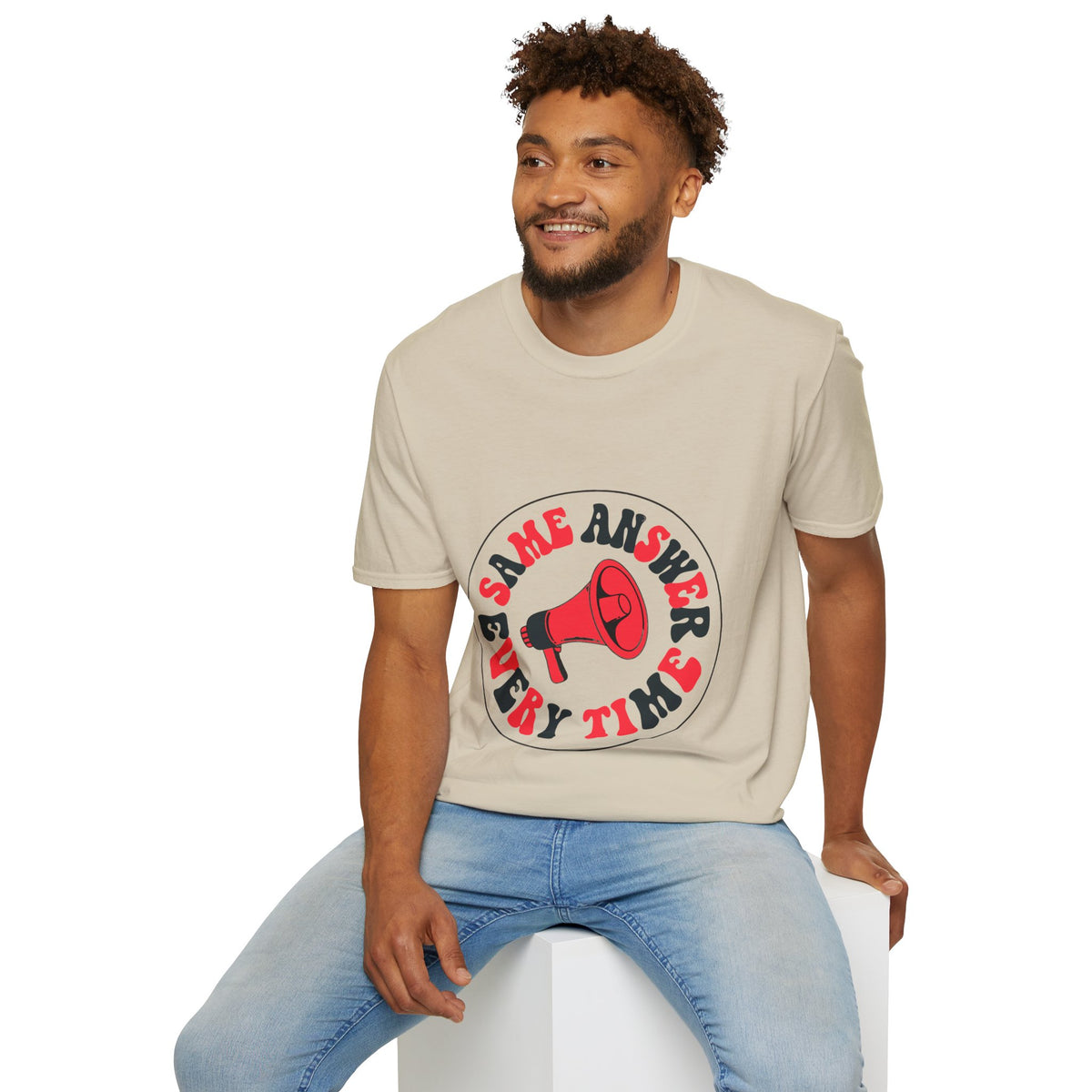 Same Answer Every Time T-Shirt — Retro Megaphone Graphic Tee - Trending Now - August 2026