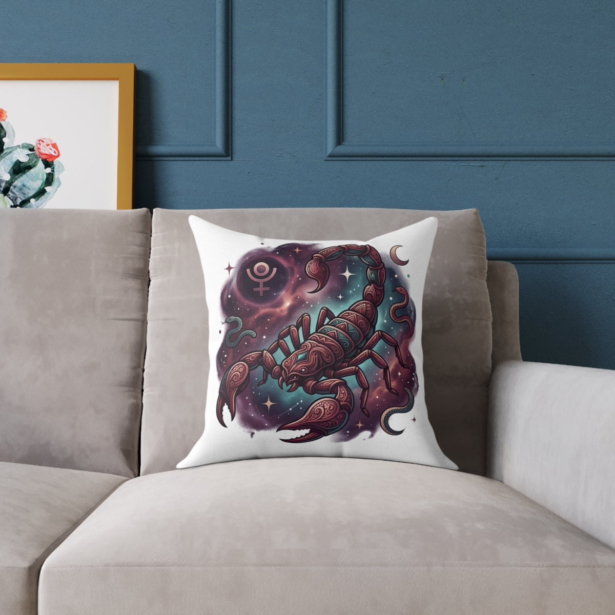 Scorpio Zodiac Astrological Square Poly Canvas Pillow