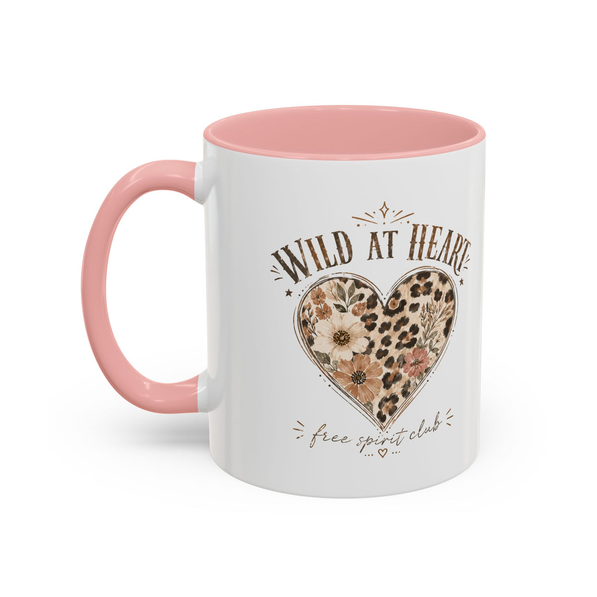 Milo Bailey Dog Dad Mom Wild at Heart Leopard Heart Accent Coffee Mug – Floral Boho