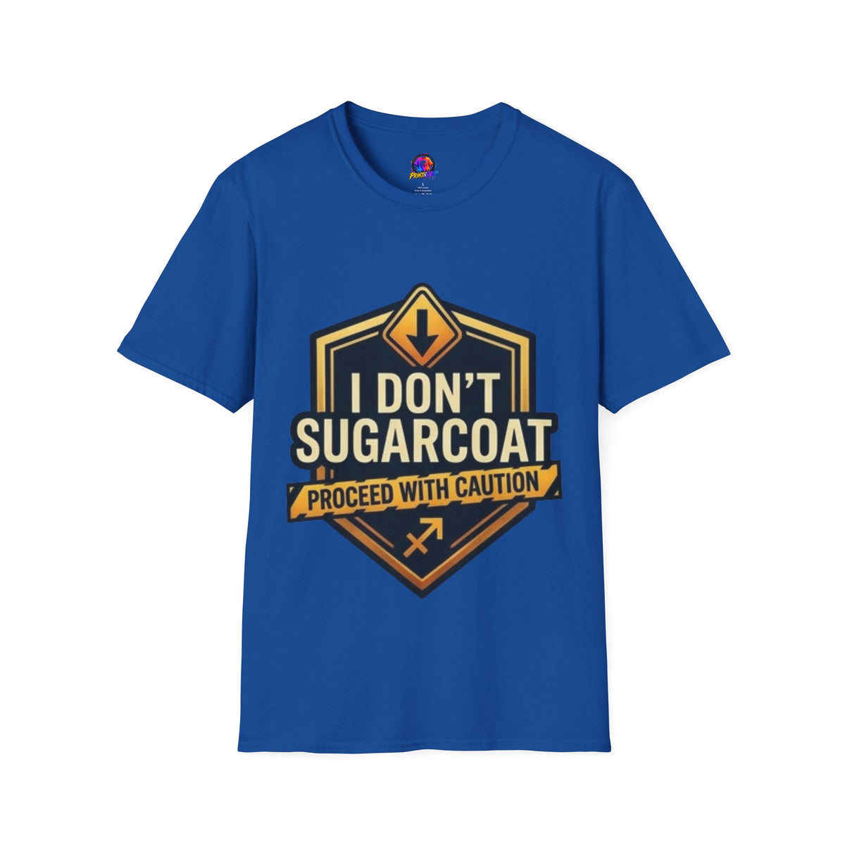 Sagittarius Zodiac I Don't Sugarcoat T-Shirt — Funny Caution Sign Graphic Tee