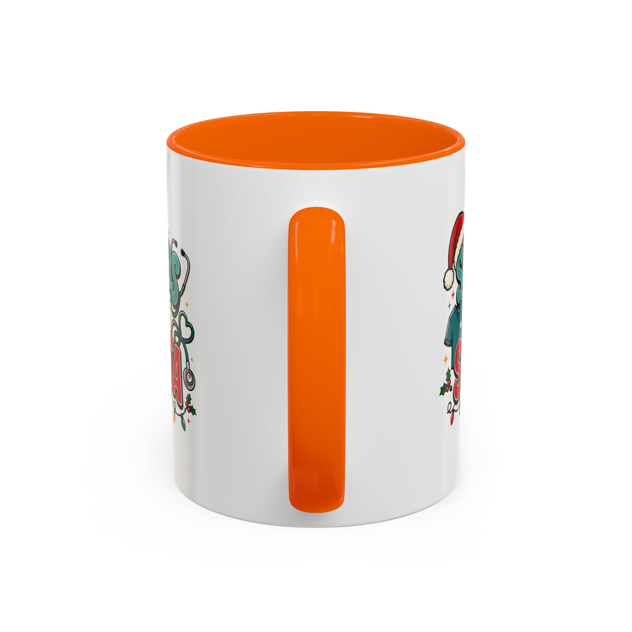 Modern Day Christmas Scrubs and Santa Coffee Mug — Funny Christmas Nurse Gift