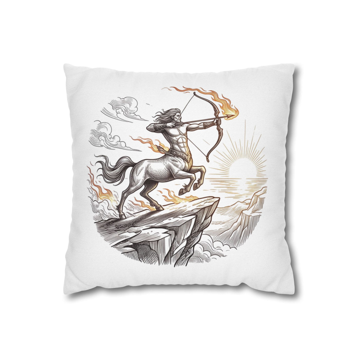 Sagittarius Centaur Archery Throw Pillow - Zodiac Mythology Decorative Pillowcase