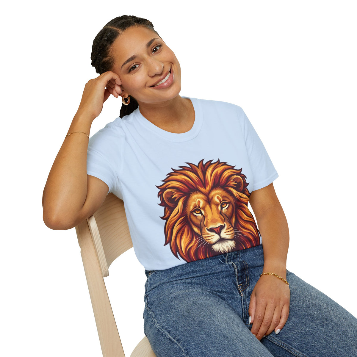 Leo Zodiac Lion Face T-Shirt — Majestic Lion Head Graphic Tee