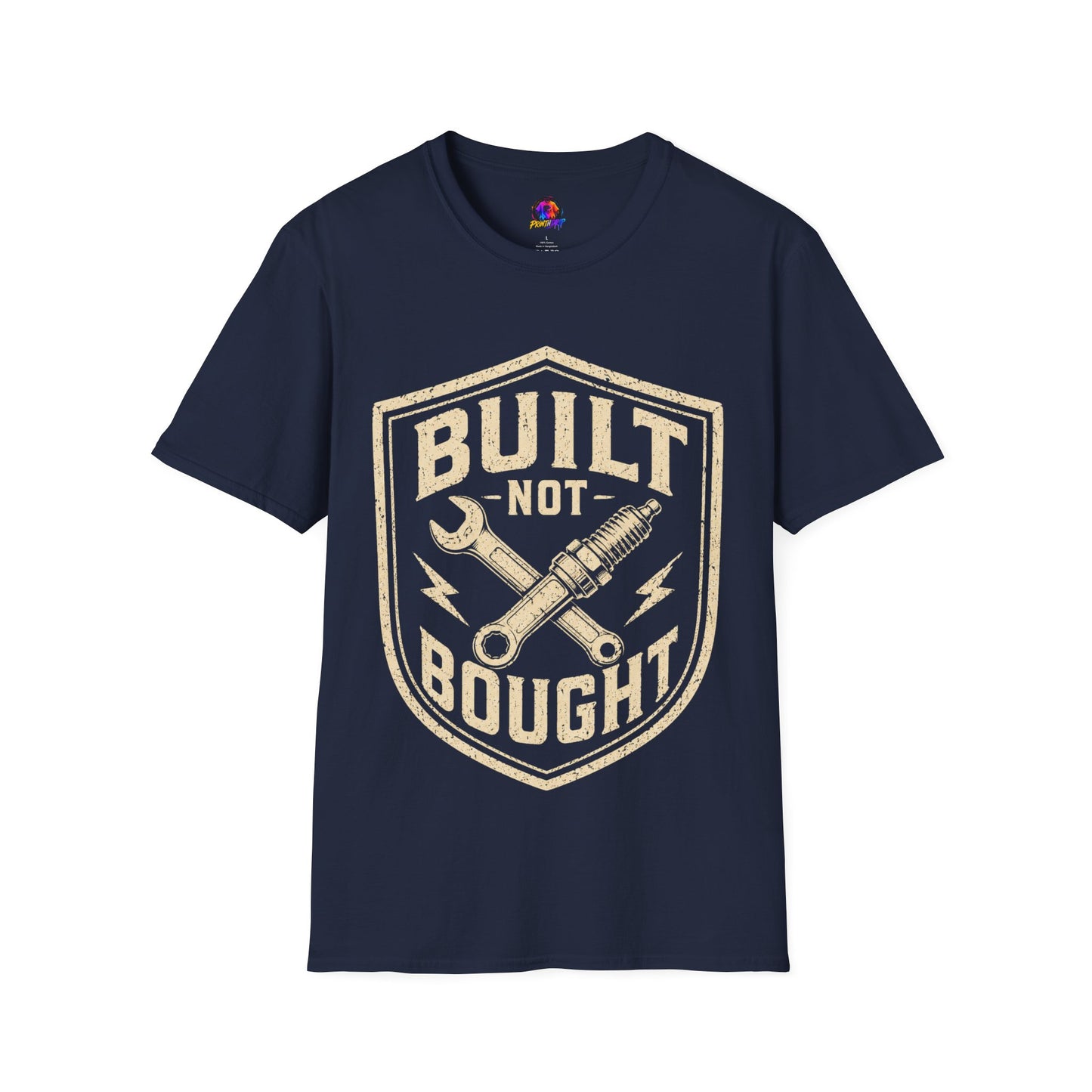 Built Not Bought T-Shirt — Vintage Mechanic Auto Repair Tee