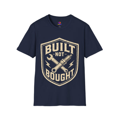 Built Not Bought T-Shirt — Vintage Mechanic Auto Repair Tee