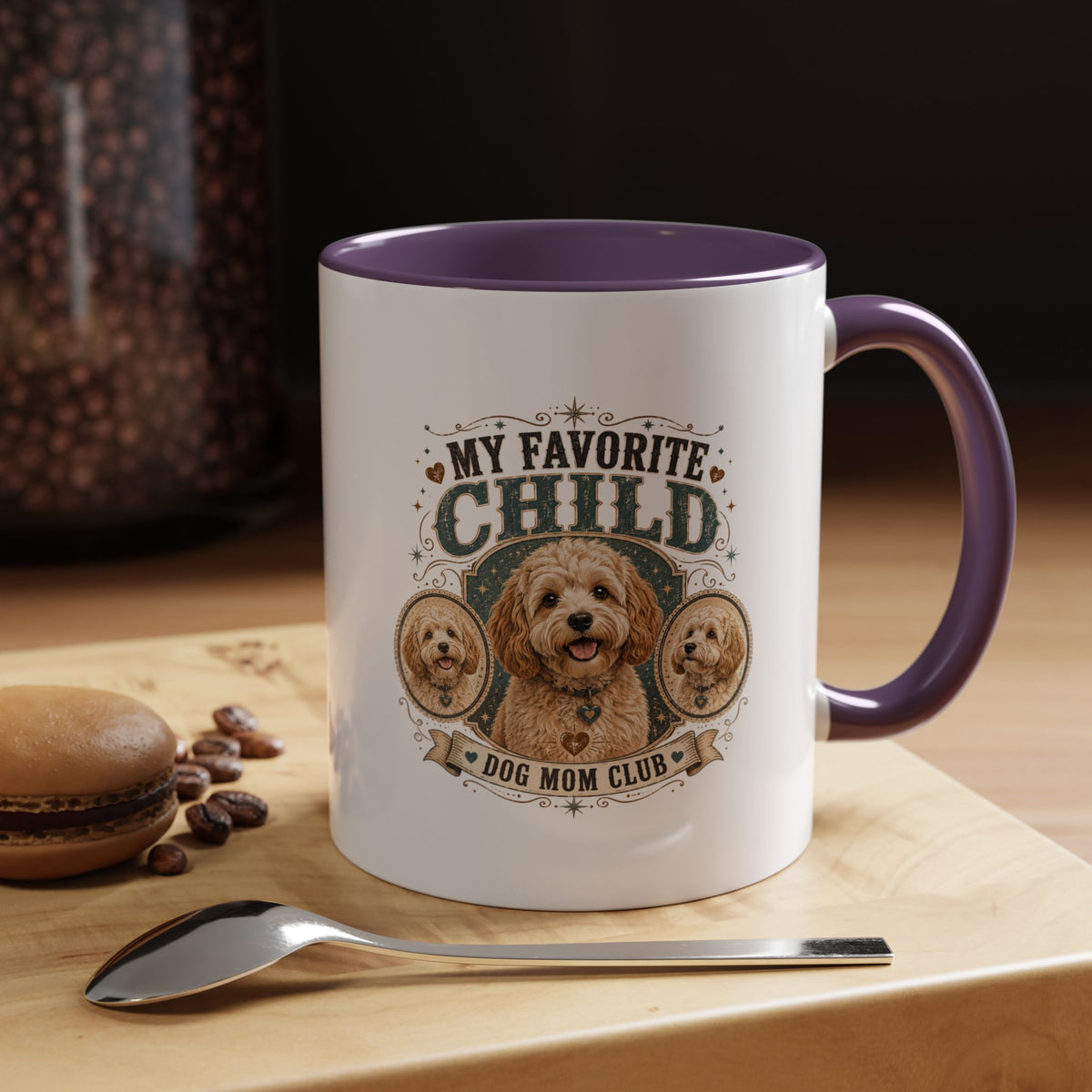 Milo Bailey Dog Dad Mom Dog Mom Coffee Mug — “My Favorite Child” Doodle Dog Portrait Accent Mug