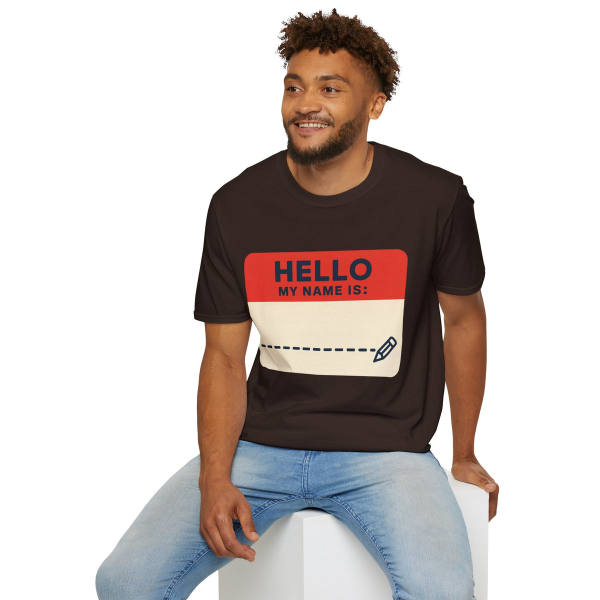 Hello My Name Is Name Tag T-Shirt — Funny Novelty Graphic Tee - Trending Now - August 2026
