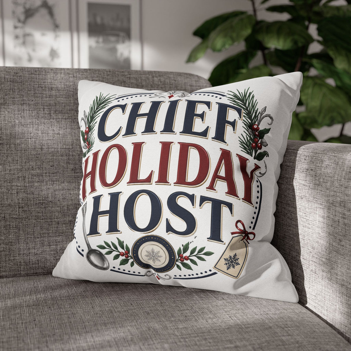 Christmas Chief Holiday Host Decorative Pillowcase
