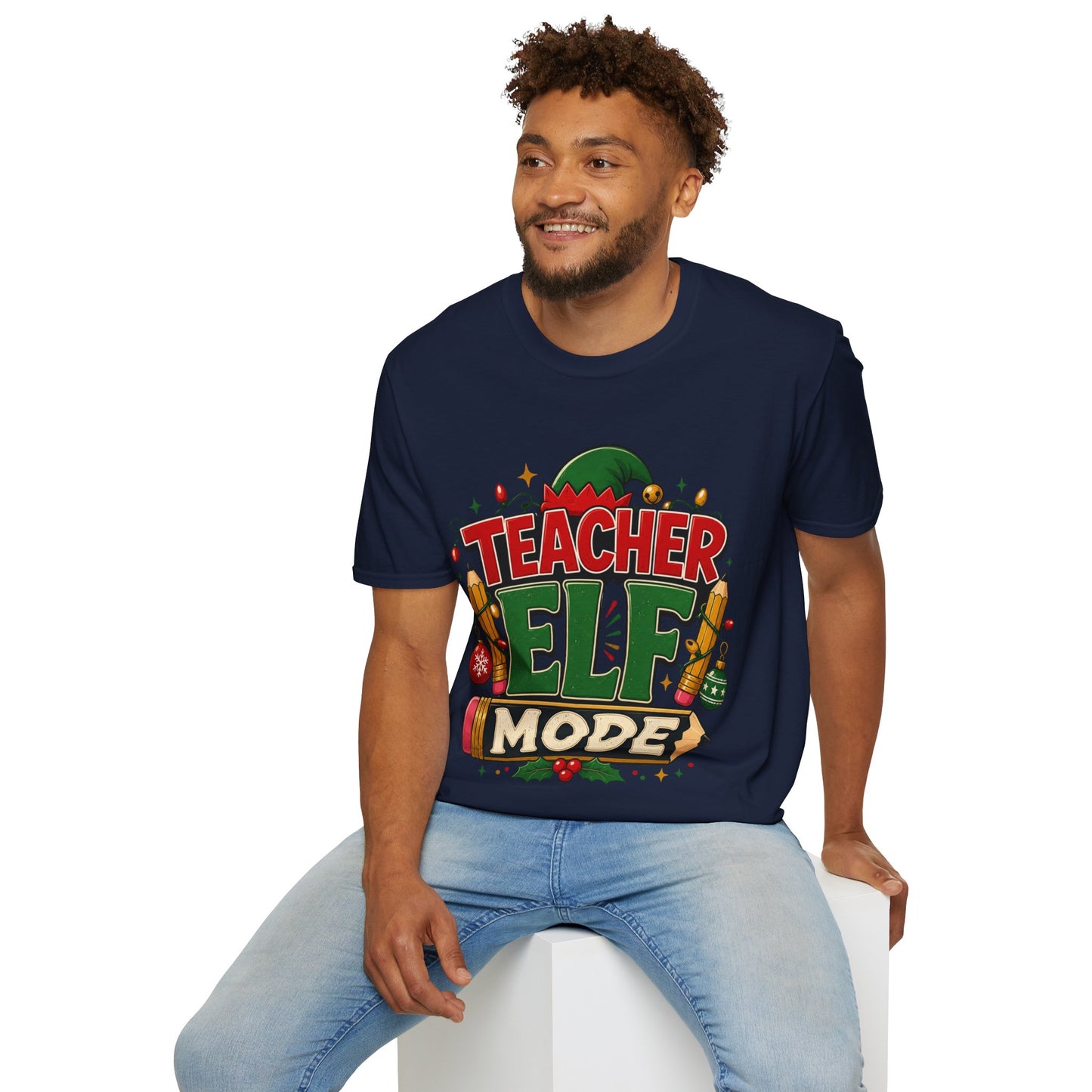 Teacher Elf Mode T-Shirt — Funny Christmas Teacher Holiday Tee