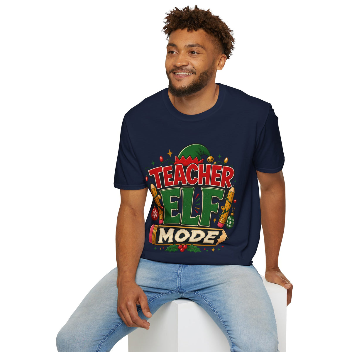Teacher Elf Mode T-Shirt — Funny Christmas Teacher Holiday Tee