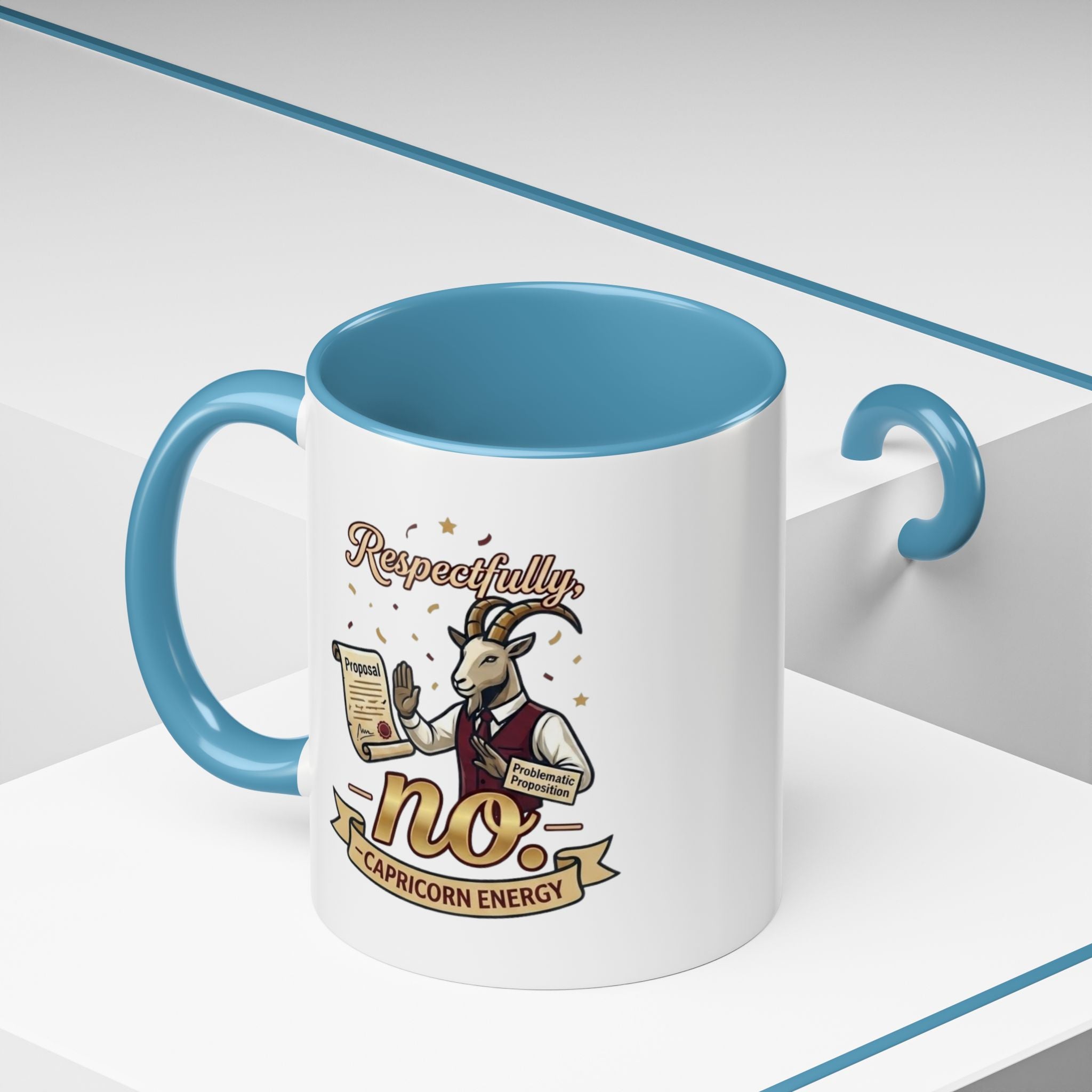 Respectfully No Capricorn Energy Coffee Mug — Zodiac Goat Astrology Gift (11/15oz)