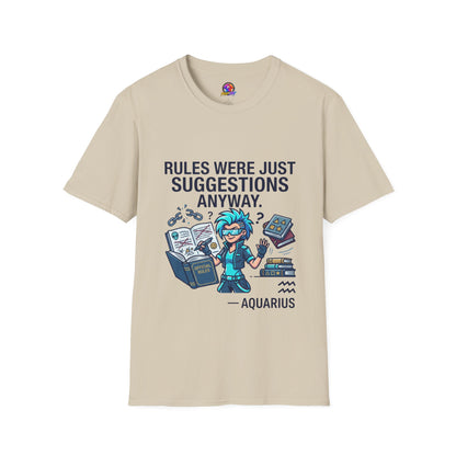 Aquarius Zodiac T‑Shirt — "Rules Were Just Suggestions Anyway" Graphic Tee