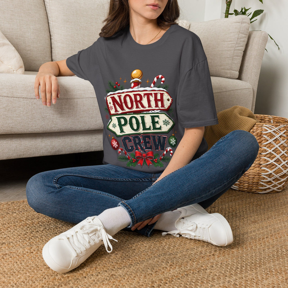 T-Shirt — North Pole Crew Christmas Holiday Graphic Tee