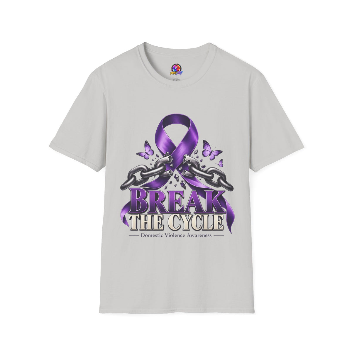 Break The Cycle Purple Ribbon T-Shirt — Domestic Violence Awareness Tee