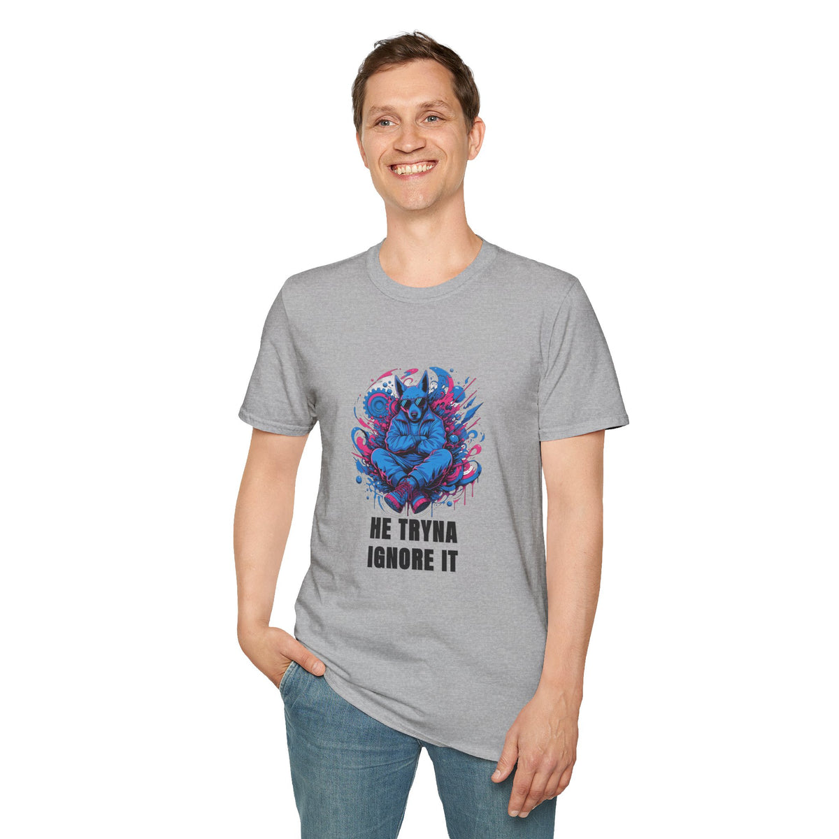Mystic Wolf T-Shirt — "He Tryna Ignore It" Graphic Tee - Trending Now - August 2026