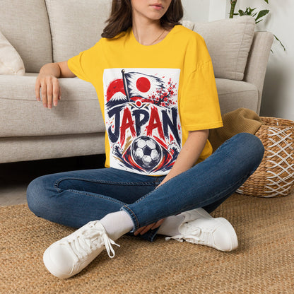 Japan Soccer T-Shirt — Japanese Flag & Cherry Blossom Football Graphic