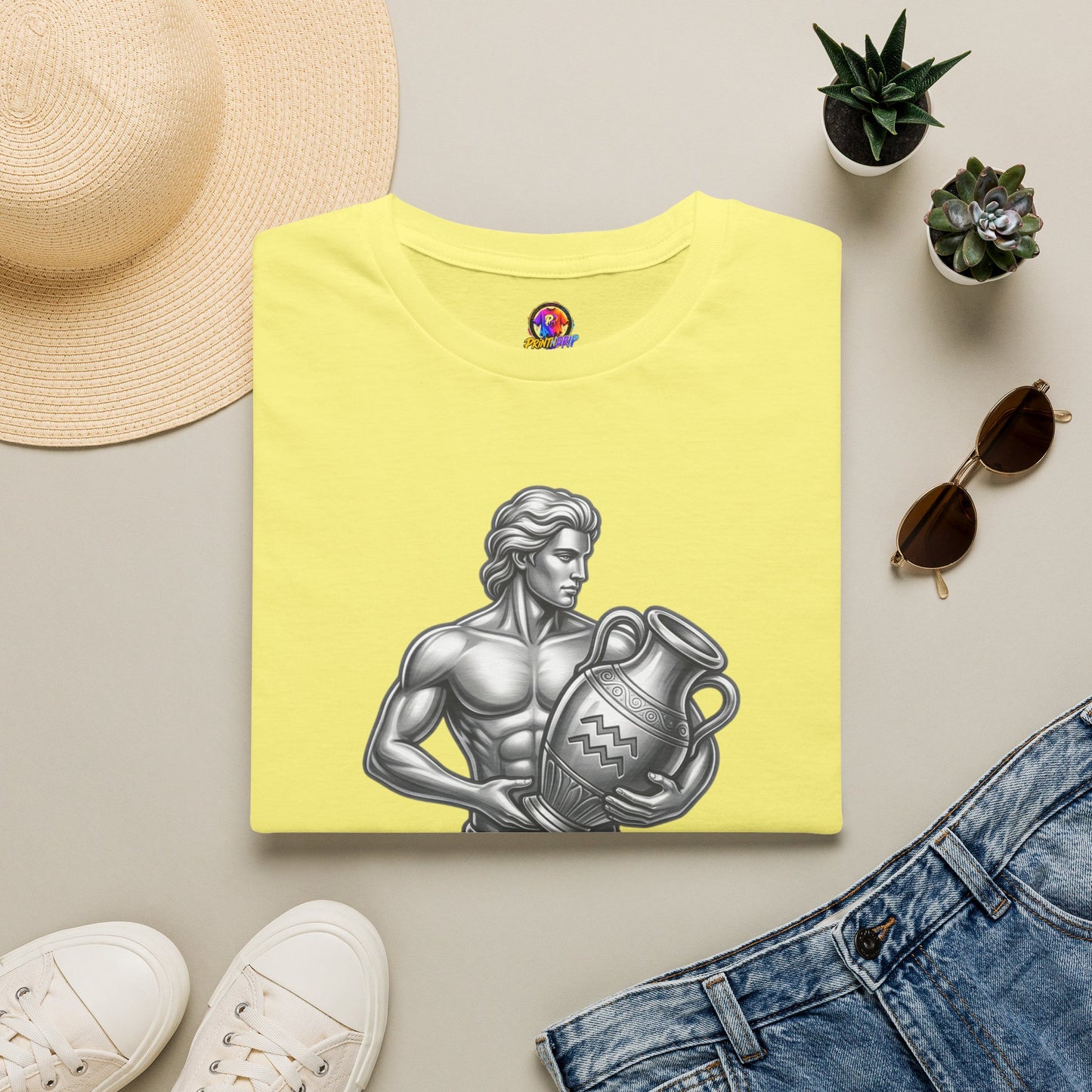 Aquarius Zodiac T-Shirt — Mythic Water Bearer Astrology Tee