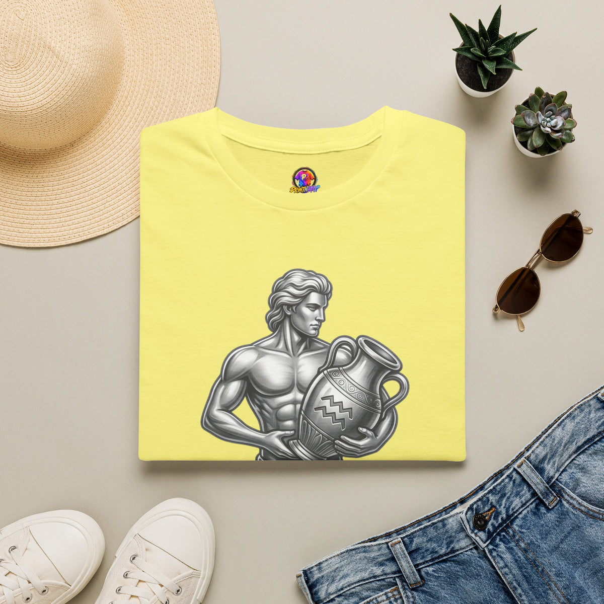 Aquarius Zodiac T-Shirt — Mythic Water Bearer Astrology Tee