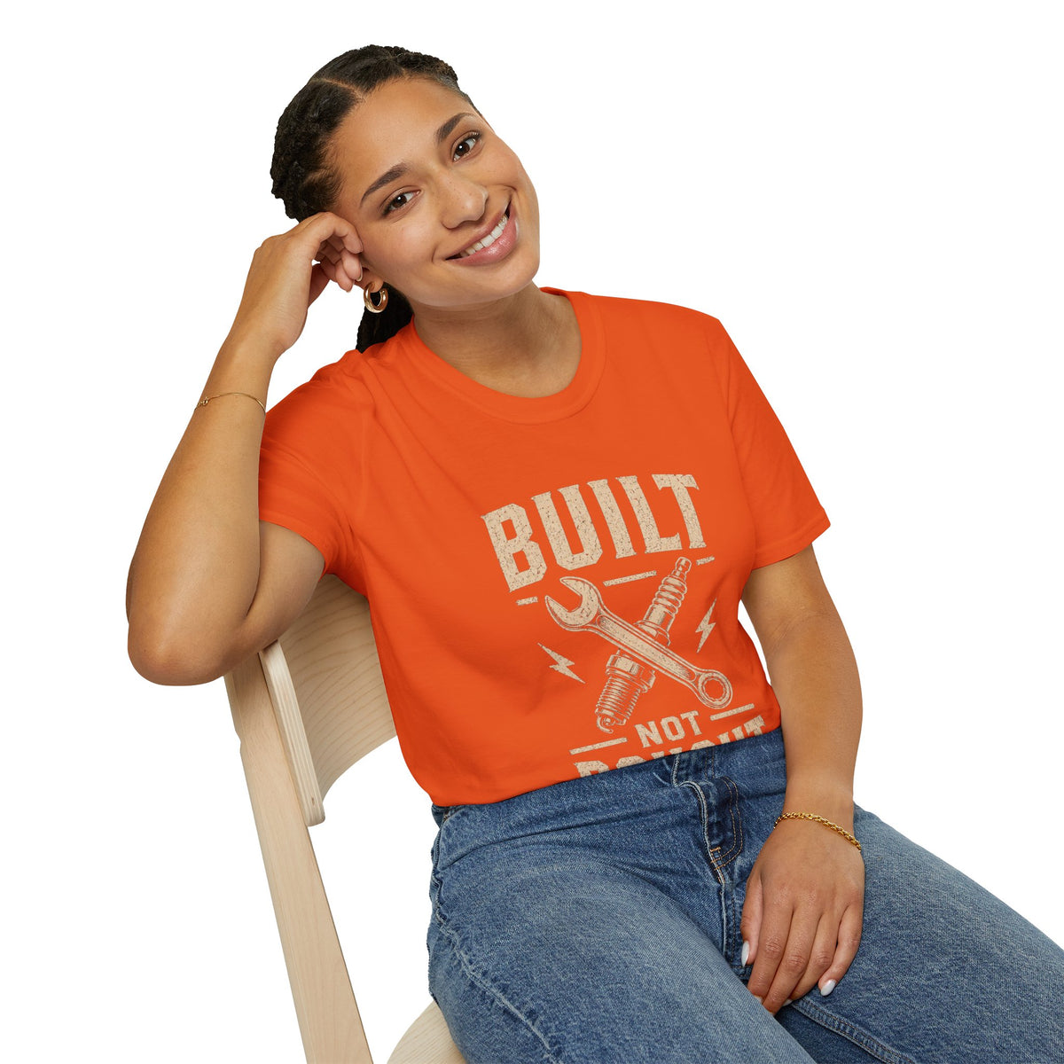 Built Not Bought T-Shirt — Vintage Mechanic DIY Garage Tee