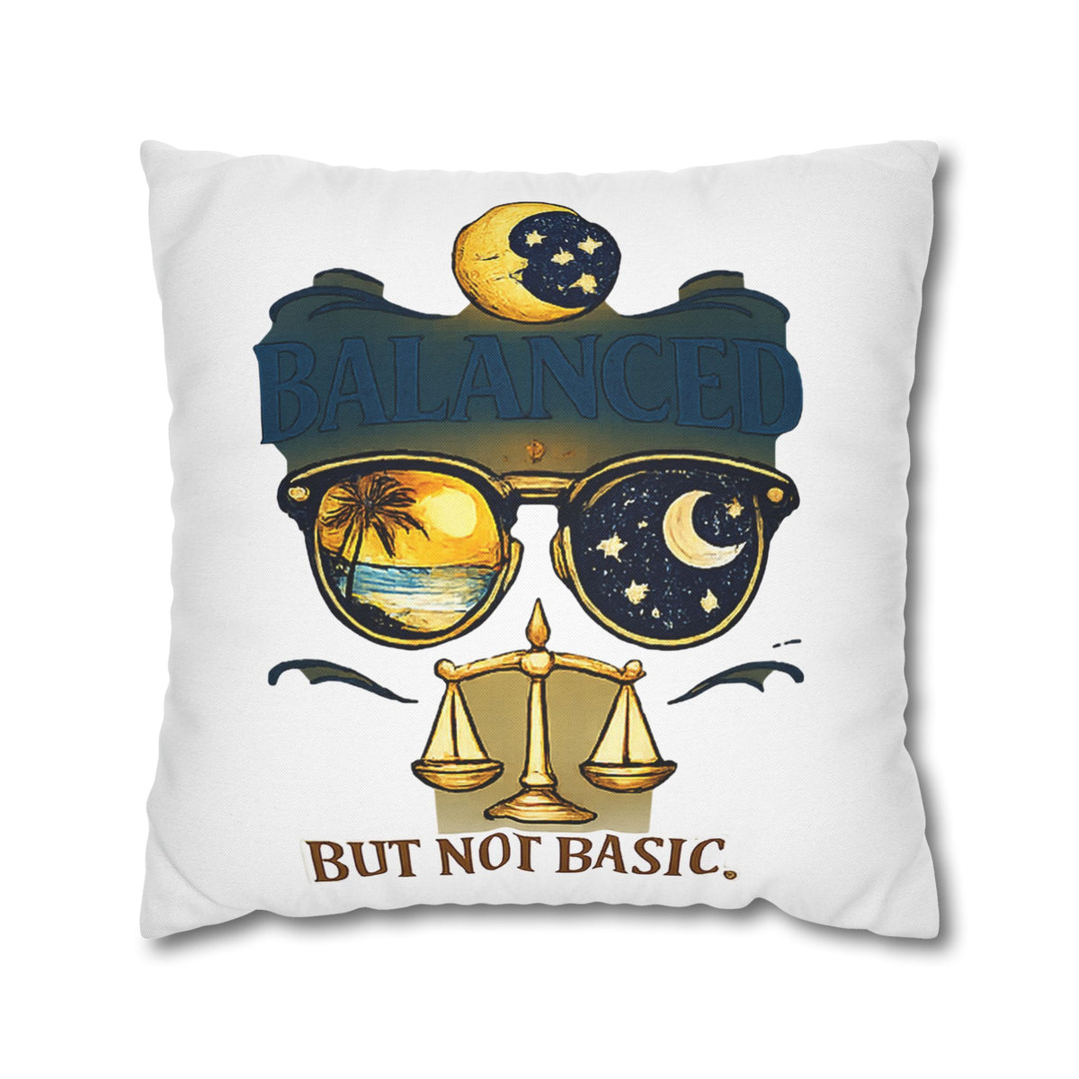 Libra Zodiac Balance But Not Basic Spun Polyester Square Pillowcase
