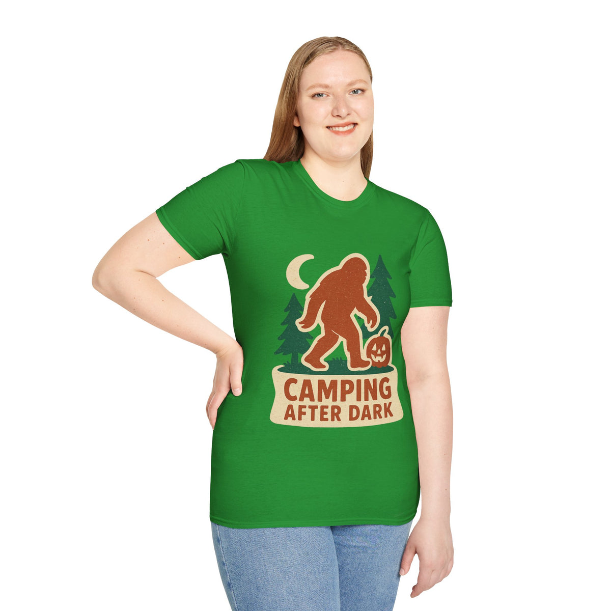 Camping After Dark T‑Shirt — Retro Bigfoot Camp Graphic Tee - Trending Now - August 2026