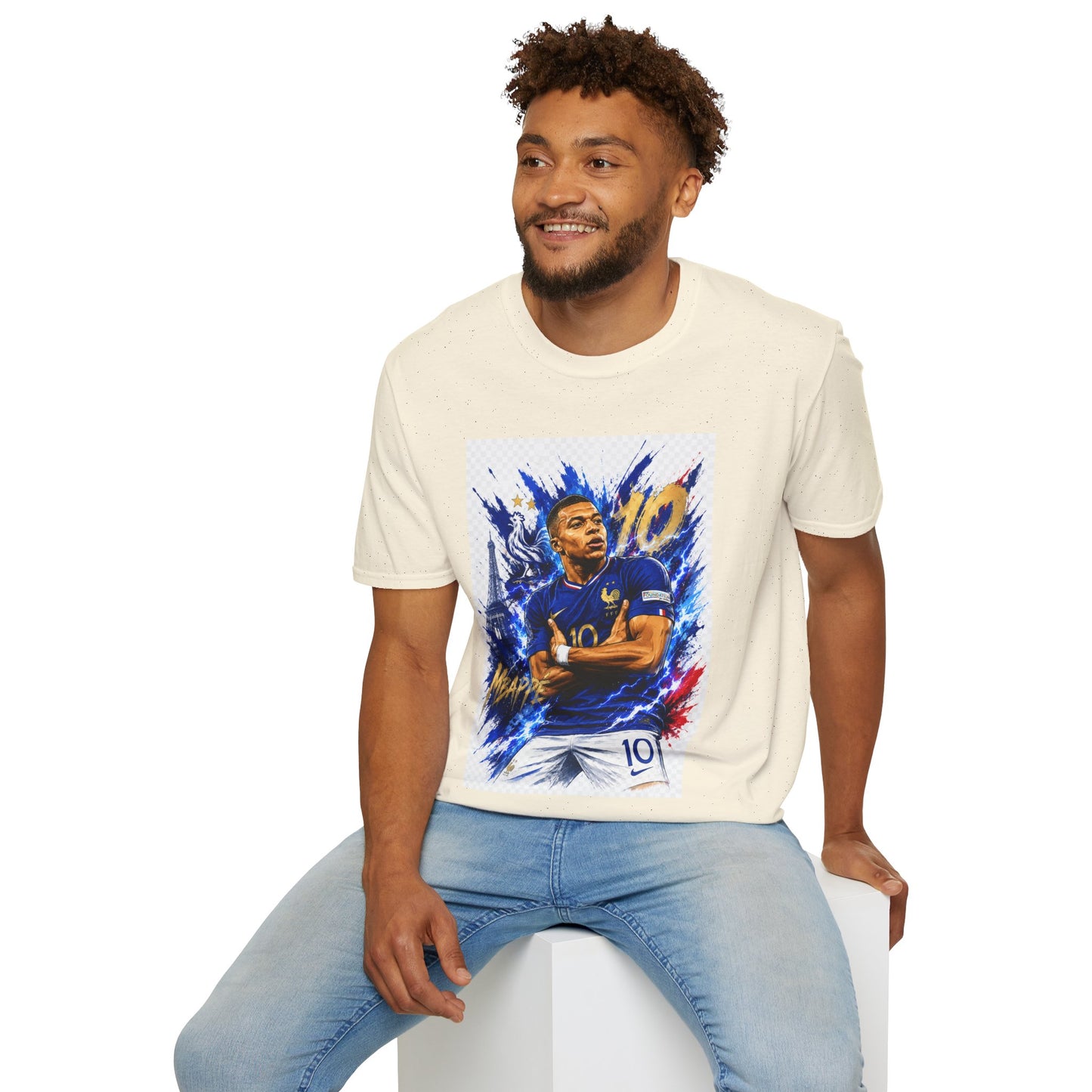 France Mbappé Soccer T-Shirt — #10 Blue Action Portrait Tee